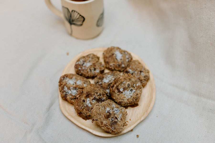 GF kooks (gluten-free, vegan organic sourdough chocolate chip cookies)